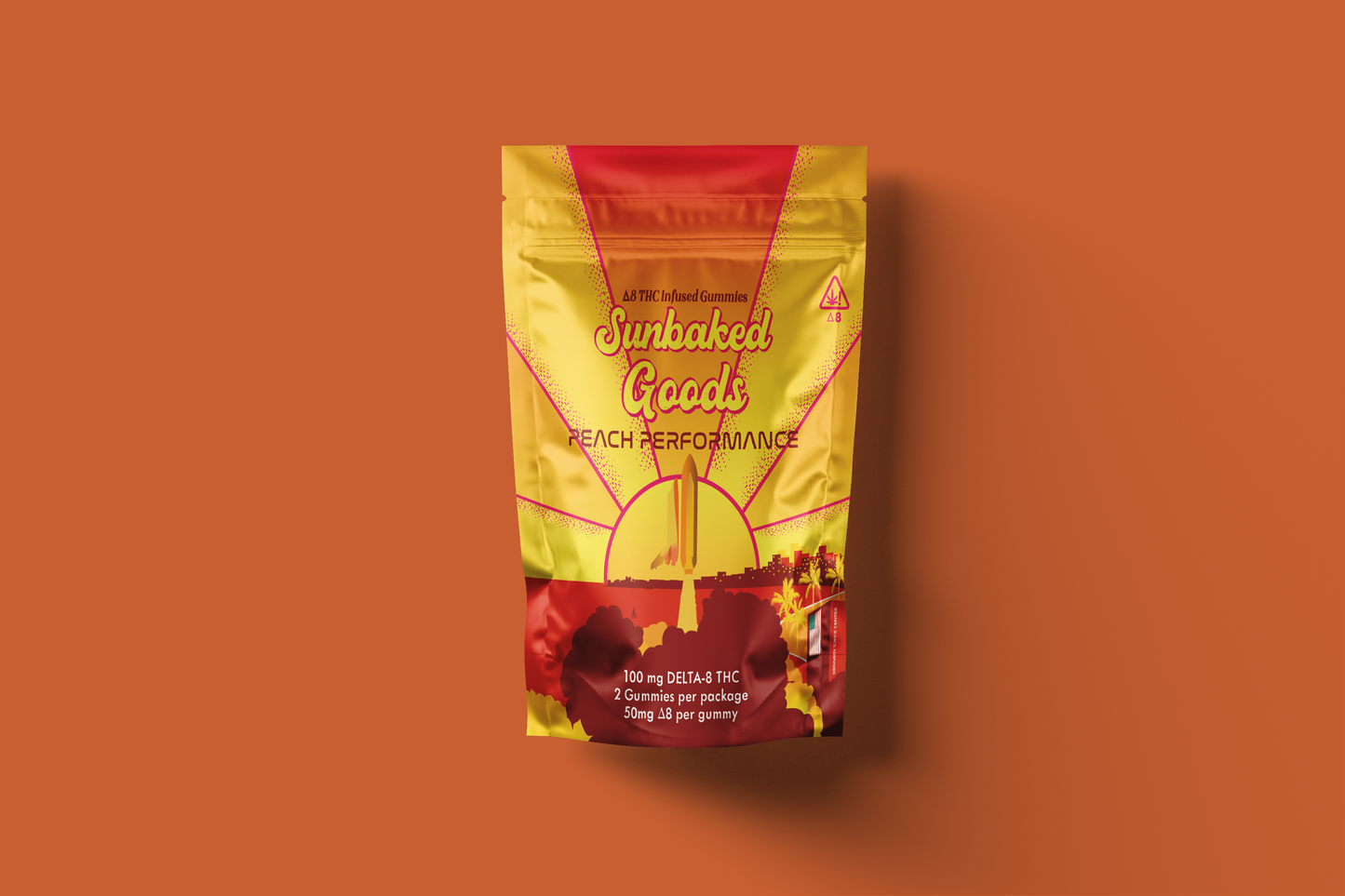 Peach Performance D8 Infused Gummies -10ct Bags (V) & (GF)