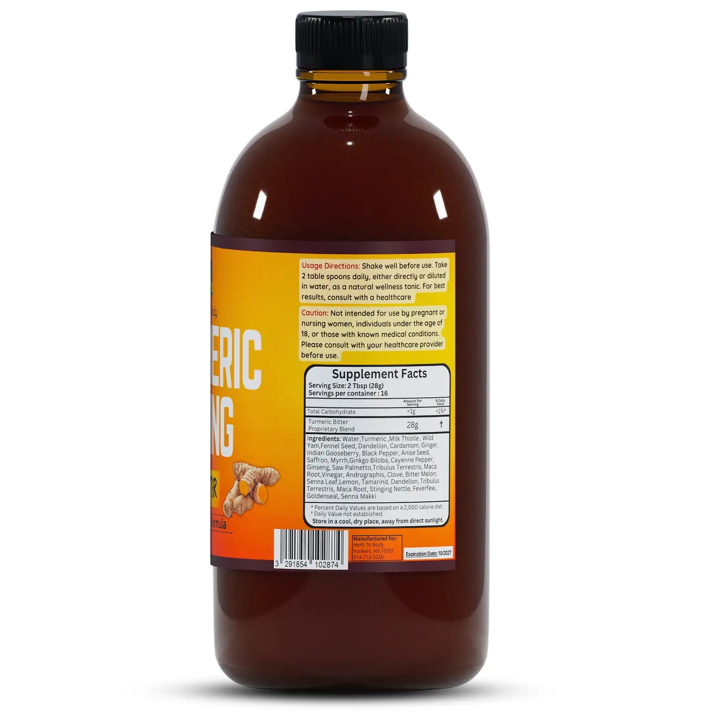 Turmeric Living Bitter Oral Supplement 16oz