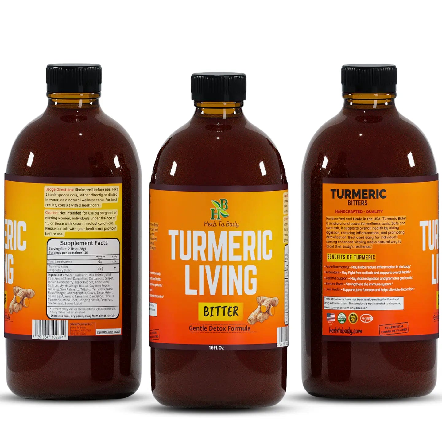 Turmeric Living Bitter Oral Supplement 16oz